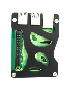 Funda Zebra Bio Negra Lima C4Labs para Raspberry Pi 3B+, 3, 2 y B+
