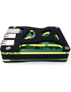 Funda Zebra Bio Negra Lima C4Labs para Raspberry Pi 3B+, 3, 2 y B+ 2
