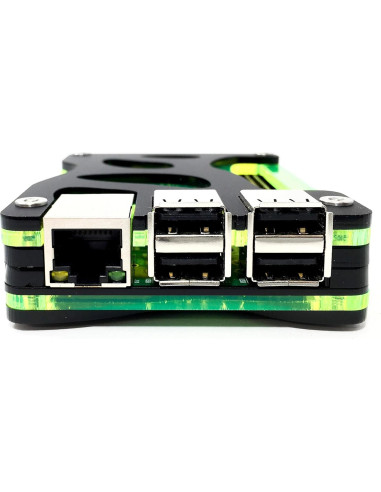 Funda Zebra Bio Negra Lima C4Labs para Raspberry Pi 3B+, 3, 2 y B+