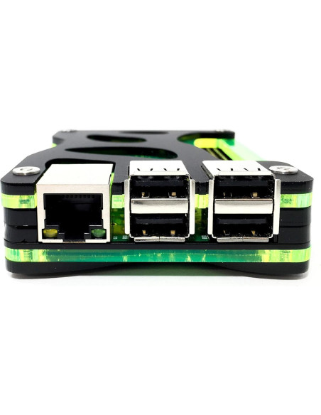 Funda Zebra Bio Negra Lima C4Labs para Raspberry Pi 3B+, 3, 2 y B+ Funda Zebra Bio Negra Lima C4Labs para Raspberry Pi 3B+, 3, 2 y B+
