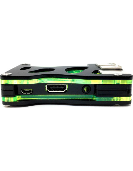 Funda Zebra Bio Negra Lima C4Labs para Raspberry Pi 3B+, 3, 2 y B+ Funda Zebra Bio Negra Lima C4Labs para Raspberry Pi 3B+, 3, 2 y B+