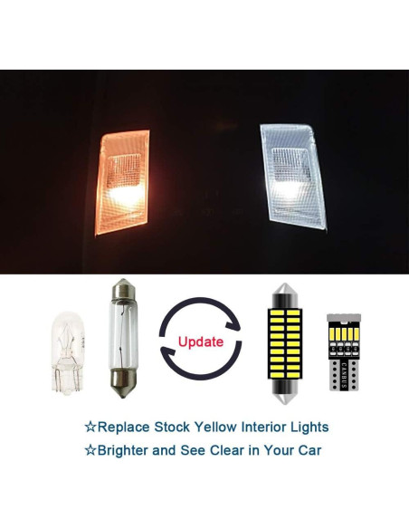 Kit 10 Bombillas LED Interiores AWALITED para Toyota Tacoma 2005-2022