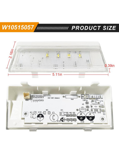 Luz LED de Congelador Popbee W10515057 Compatible Whirlpool