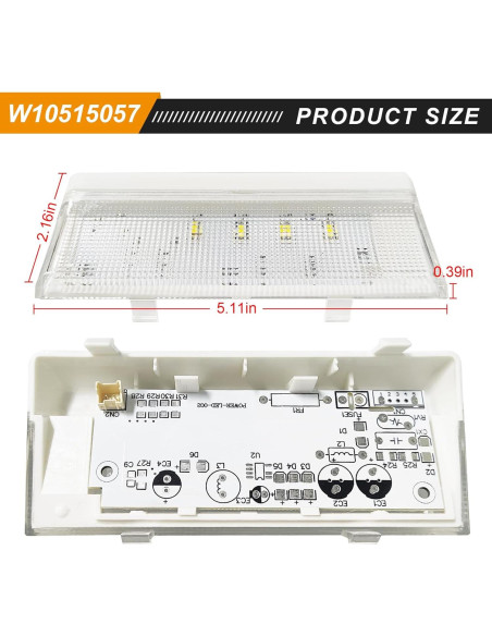 Luz LED de Congelador Popbee W10515057 Compatible Whirlpool