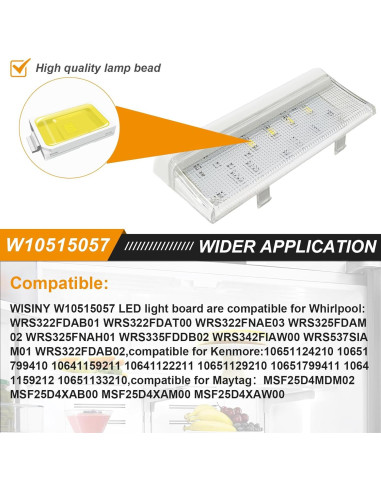 Luz LED de Congelador Popbee W10515057 Compatible Whirlpool