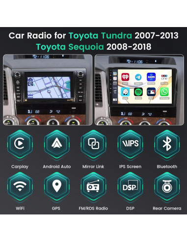 Estéreo Android 15 Ohradio 4+64G para Toyota Tundra/Sequoia
