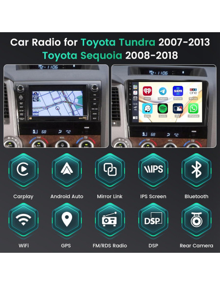 Estéreo Android 15 Ohradio 4+64G para Toyota Tundra/Sequoia