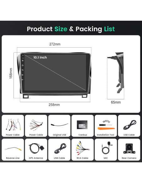 Estéreo Android 15 Ohradio 4+64G para Toyota Tundra/Sequoia