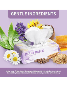 Toallitas Hipoalergénicas para Perros IMMHABI 100 Pcs Lavanda 2