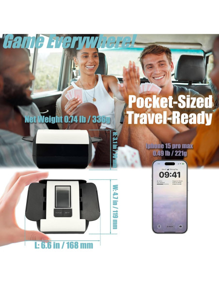 Barajador de Cartas Automático ZechnoX X1Z-2506, Batería 2000mAh