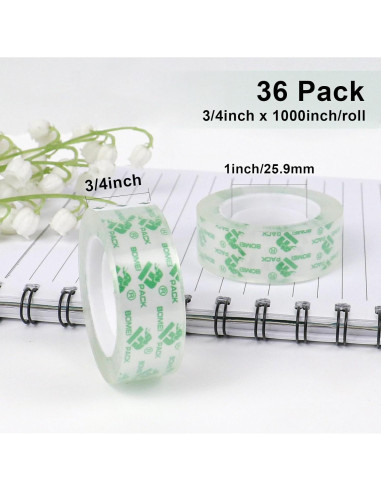 Cinta Transparente BOMEI PACK 36 Rollos 18mm x 25.4m