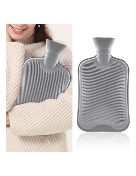 Botella de Agua Caliente 2L AIKOTOO Goma Terapia Fría y Caliente