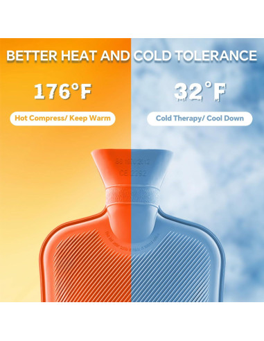 Botella de Agua Caliente 2L AIKOTOO Goma Terapia Fría y Caliente