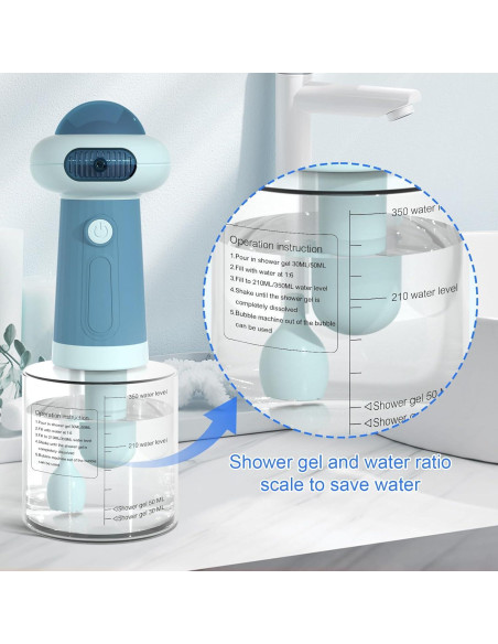 Dispensador de Champú Espumoso Eléctrico SpuotFan Azul 400ml