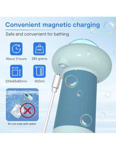 Dispensador de Champú Espumoso Eléctrico SpuotFan Azul 400ml