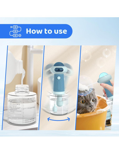 Dispensador de Champú Espumoso Eléctrico SpuotFan Azul 400ml