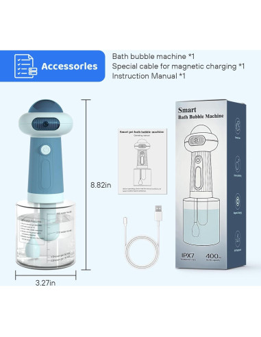 Dispensador de Champú Espumoso Eléctrico SpuotFan Azul 400ml