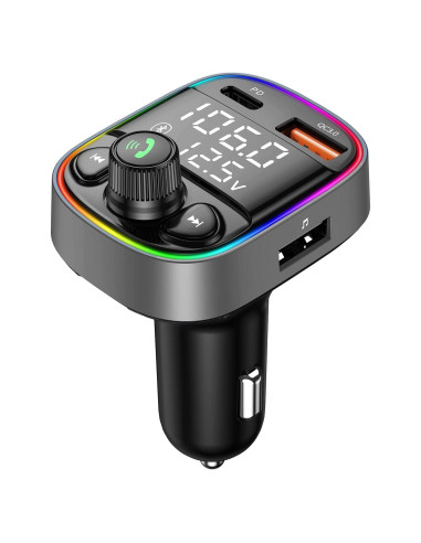 Adaptador Bluetooth para Coche LIHAN C87B, Cargador QC3.0, Llamadas Manos Libres