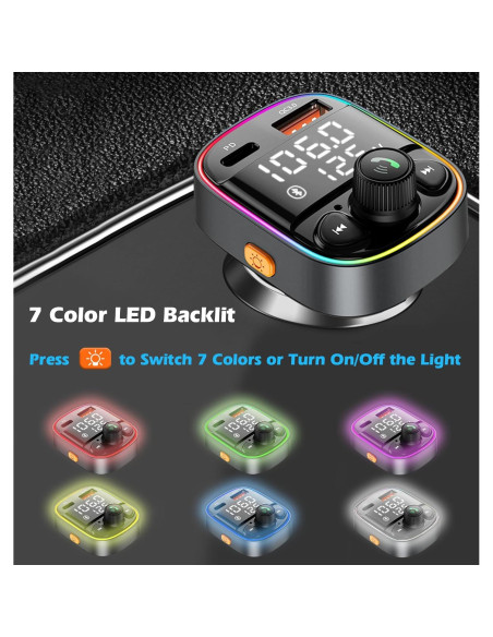 Adaptador Bluetooth para Coche LIHAN C87B, Cargador QC3.0, Llamadas Manos Libres