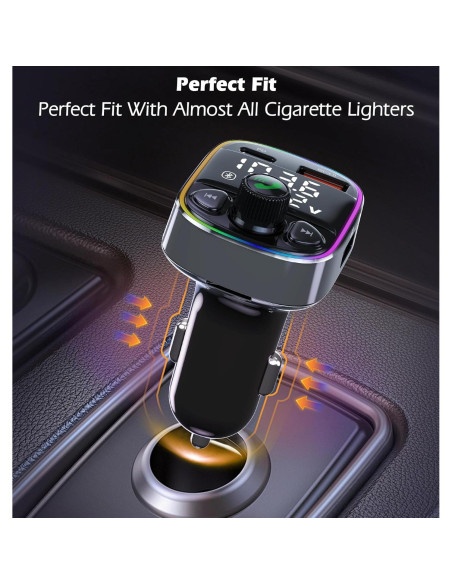 Adaptador Bluetooth para Coche LIHAN C87B, Cargador QC3.0, Llamadas Manos Libres