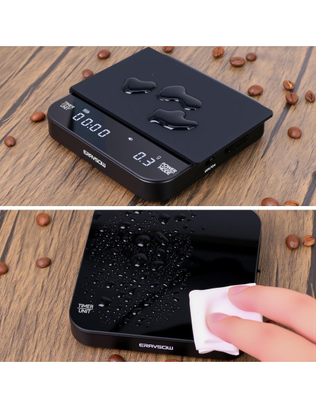 Báscula de café digital ERAVSOW 2kg/0.1g con temporizador Báscula de café digital ERAVSOW 2kg/0.1g con temporizador