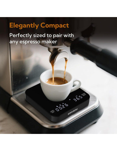 Báscula de café digital ERAVSOW 2kg/0.1g con temporizador Báscula de café digital ERAVSOW 2kg/0.1g con temporizador