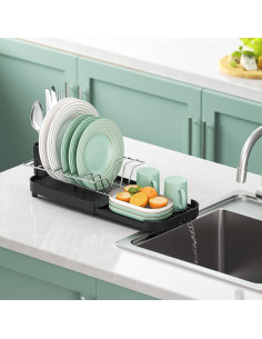 Escurridor de Platos Compacto Urackify Negro 30.5-47cm 2