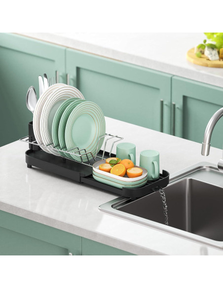 Escurridor de Platos Compacto Urackify Negro 30.5-47cm