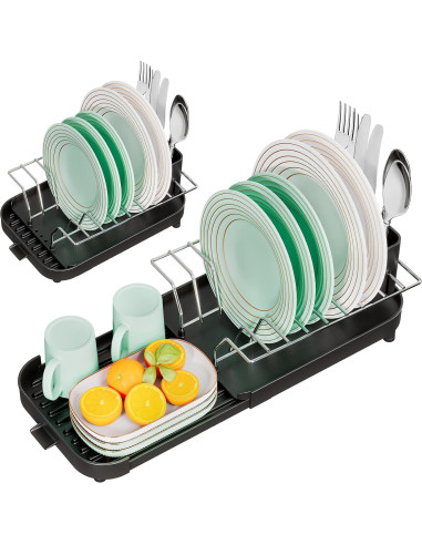 Escurridor de Platos Compacto Urackify Negro 30.5-47cm