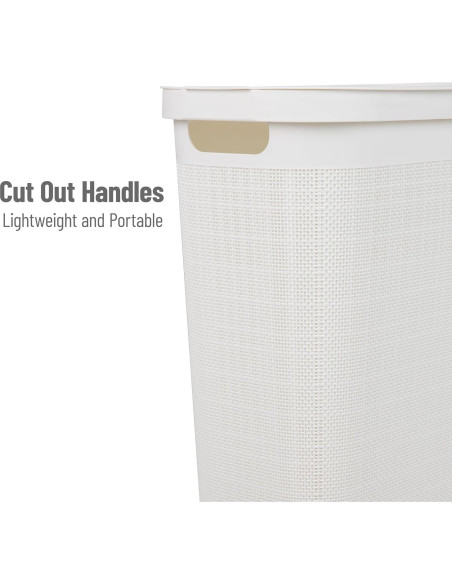 Cesto de Ropa Slim Mind Reader 40L Blanco con Tapa