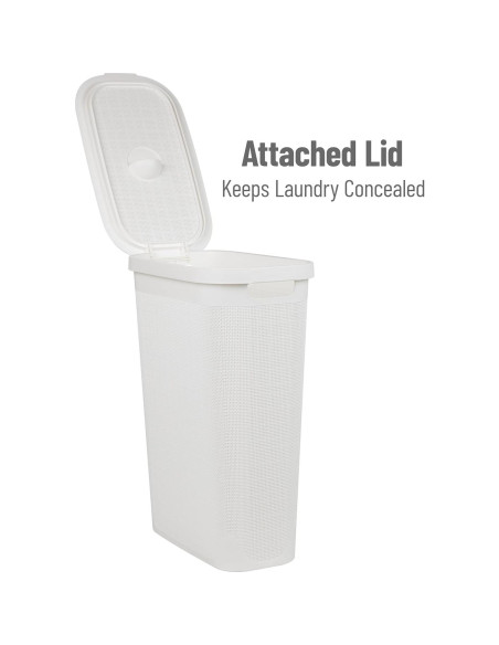 Cesto de Ropa Slim Mind Reader 40L Blanco con Tapa