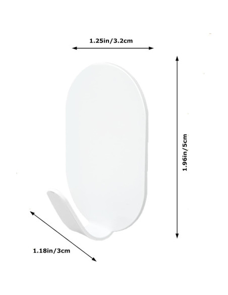 Gancho Autoadhesivo XJYWSH 6 Piezas Acero Inoxidable Blanco