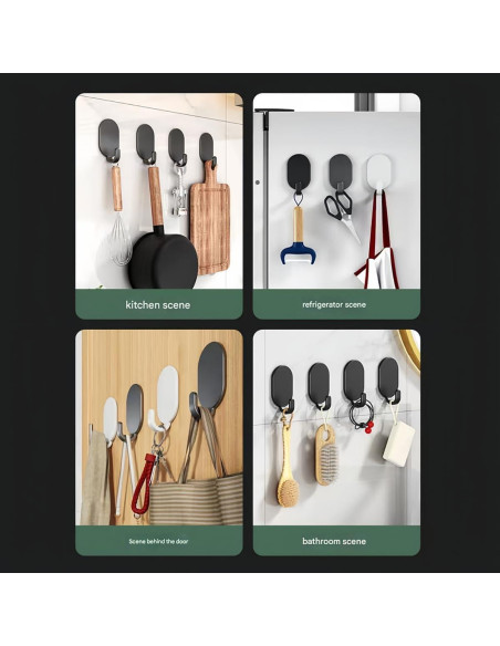 Gancho Autoadhesivo XJYWSH 6 Piezas Acero Inoxidable Blanco