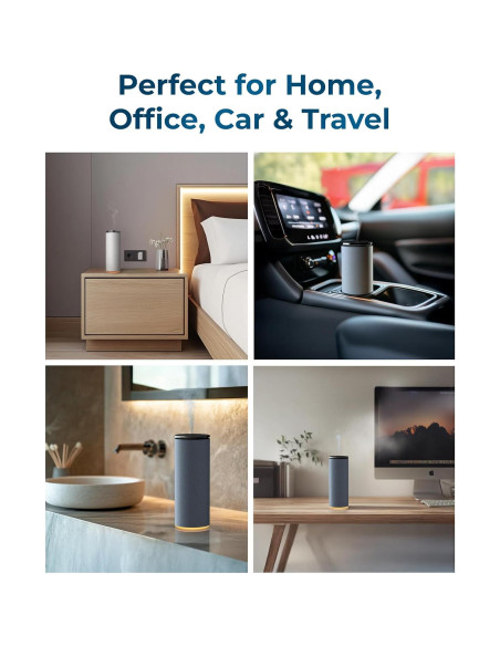 Difusor de Aceites Esenciales Cooper Bliss Sin Agua 10h Gris