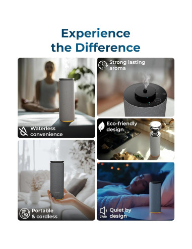 Difusor de Aceites Esenciales Cooper Bliss Sin Agua 10h Gris