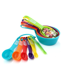 Juego de 12 Tazas y Cucharas Medidoras Little Cook Multicolor