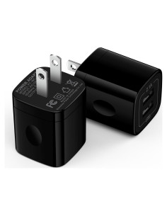 Cargador USB Doble 5V 2.1A Uenlio - Adaptador de Pared Negro
