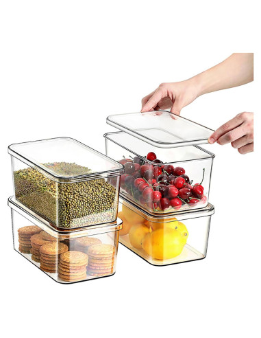 Cajas de Almacenamiento Transparentes SGOOSTOOD 4 Piezas 25.3x15x10.8cm