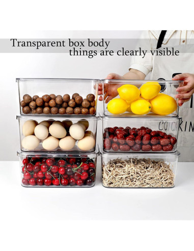 Cajas de Almacenamiento Transparentes SGOOSTOOD 4 Piezas 25.3x15x10.8cm