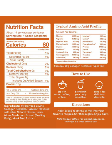 Polvo de Péptidos de Colágeno Avellana Further Food 279.9 g