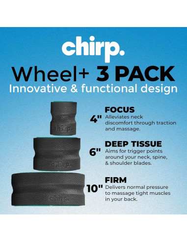 Paquete de 3 Rodillos de Espuma Chirp Wheel + Base - Alivio Espalda