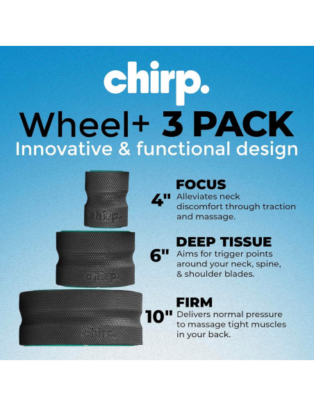 Paquete de 3 Rodillos de Espuma Chirp Wheel + Base - Alivio Espalda