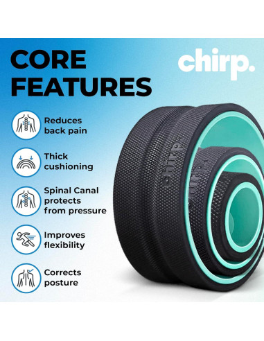 Paquete de 3 Rodillos de Espuma Chirp Wheel + Base - Alivio Espalda