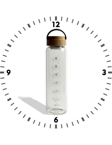 Botella de Agua de Vidrio Xaeiglas 1L con Infusor y Popote