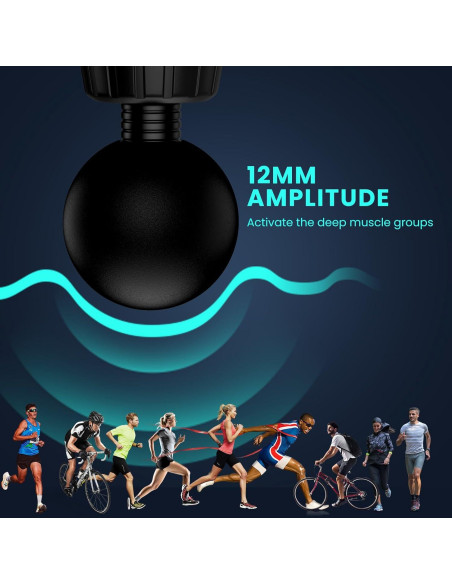 Pistola de Masaje JQX M68CH-001B Portátil 30 Niveles 9 Cabezas