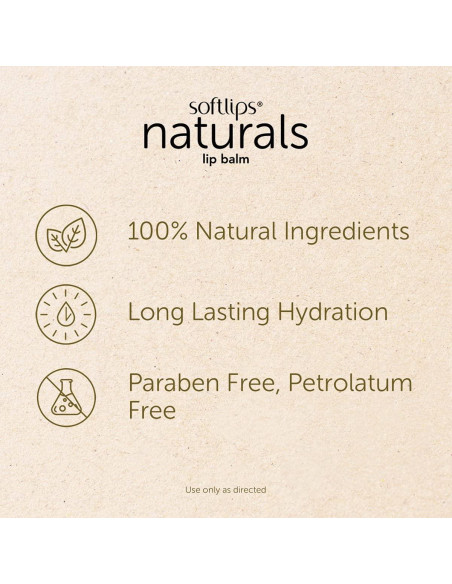 Bálsamo Labial Natural Softlips con Aceite de Aguacate - 3 Unidades