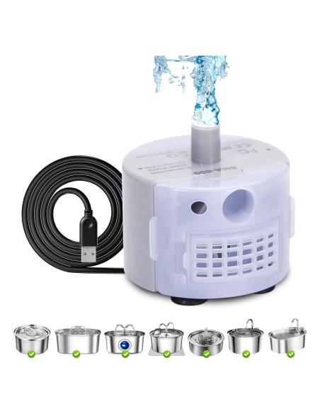 Bomba de Fuente de Agua para Mascotas EZMioo SMA-800 Silenciosa Bomba de Fuente de Agua para Mascotas EZMioo SMA-800 Silenciosa