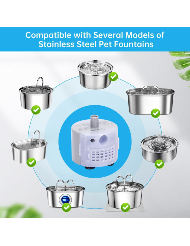 Bomba de Fuente de Agua para Mascotas EZMioo SMA-800 Silenciosa