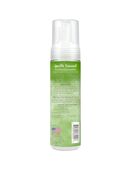 Champú Seco Hipoalergénico TropiClean Coco 209.79g para Perros y Gatos
