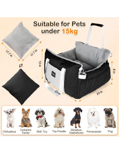 Asiento de Coche para Perros SIVEIS 3 en 1 - Elevador y Cama 2